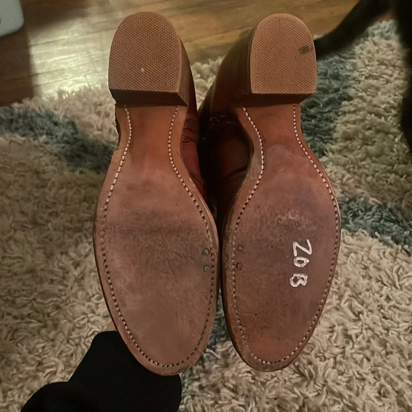 Miss Capezio Braided Leather Boot Stacked Heel Size 6.5 - Picture 4 of 6